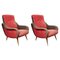 Italian Red and Grey Ladies Lounge Chairs, 1952, Set of 2 1