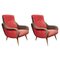 Italian Red and Grey Ladies Lounge Chairs, 1952, Set of 2, Image 1