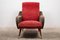 Italian Red and Grey Ladies Lounge Chairs, 1952, Set of 2 3