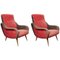 Italian Red and Grey Ladies Lounge Chairs, 1952, Set of 2 4