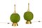 Table Lamps in Green Acrylic Glass and Gilt Brass, 1970s, Set of 2, Image 1