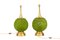 Table Lamps in Green Acrylic Glass and Gilt Brass, 1970s, Set of 2 2