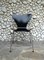 Sedia da pranzo 3107 Mid-Century nera di Arne Jacobsen per Fritz Hansen, anni '50, Immagine 2