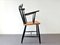 Fauteuil Spindle Mid-Century Noir et Bois 3