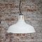Lampe à Suspension d'Usine Vintage Industrielle en Email Blanc de Benjamin Electric Manufacturing Company 5