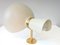 Cream colored metal and brass diabolo shaped wall lamp, 1960s, Image 4