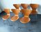 Teak 3107 Dining Chairs by Arne Jacobsen for Fritz Hansen, 1960s, Set of 6, Image 9