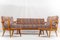 Antimott Easy Chairs & Daybed in Cherry by Walter Knoll / Wilhelm Knoll for Knoll Inc. / Knoll International, 1950s, Set of 3 2