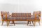 Fauteuils et Divan Antimott en Merisier par Walter Knoll / Wilhelm Knoll pour Knoll Inc. / Knoll International, 1950s, Set de 3 2