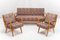 Antimott Easy Chairs & Daybed in Cherry by Walter Knoll / Wilhelm Knoll for Knoll Inc. / Knoll International, 1950s, Set of 3 1