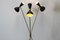 Mid-Century Italian Minimalist Black Brass Floor Lamp in the Style of Stilnovo, 1950s, Imagen 6