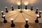 Lampadari grande minimalisti in ottone nello stile di Stilnovo, Italia, anni '50, set di 2, Immagine 13