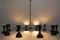 Large Italian Minimalist Brass Chandeliers in the Style of Stilnovo, 1950s, Set of 2, Image 11