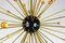 Italienischer minimalistischer Sputnik Kronleuchter in Schwarz, Gold & Murano Glas im Stil von Stilnovo, 1950er 3