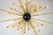 Italienischer minimalistischer Sputnik Kronleuchter in Schwarz, Gold & Murano Glas im Stil von Stilnovo, 1950er 2