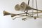 Lámpara de araña italiana Mid-Century minimalista de latón al estilo de Stilnovo, años 50, Imagen 3