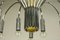 Zweifarbige Vintage 16-Leuchten Deckenlampe von Doria Leuchten 15