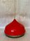 Red Metal and Granulated Glass Ceiling Lamp, 1970s 13
