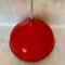 Red Metal and Granulated Glass Ceiling Lamp, 1970s 12