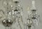 Lámpara de techo vintage de cristal y vidrio opalino con siete luces, años 50, Imagen 6