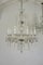 Lampada da soffitto vintage in cristallo e vetro opalino a 7 luci, anni '50, Immagine 1
