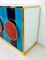 Credenza postmoderna in vetro colorato e ottone, Italia, 1989, Immagine 9