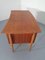 Danish Curved Teak and Oak Desk, 1960s 16