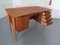 Danish Curved Teak and Oak Desk, 1960s 3