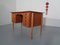 Danish Curved Teak and Oak Desk, 1960s 6