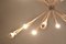 Large French Midcentury Bicolored Brass Sputnik Chandelier, Image 4