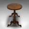 Antique Victorian English Oval Burl Walnut Side Table, 1870s 5