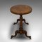 Antique Victorian English Oval Burl Walnut Side Table, 1870s, Image 5