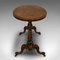 Antique Victorian English Oval Burl Walnut Side Table, 1870s 4