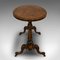 Antique Victorian English Oval Burl Walnut Side Table, 1870s, Image 4