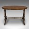 Antique Victorian English Oval Burl Walnut Side Table, 1870s 2