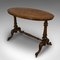 Antique Victorian English Oval Burl Walnut Side Table, 1870s 3