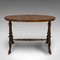 Antique Victorian English Oval Burl Walnut Side Table, 1870s 6