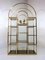 Large Hollywood Regency Style Brass and Smoked Glass Display Wall Unit, 1960s 12