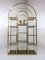 Large Hollywood Regency Style Brass and Smoked Glass Display Wall Unit, 1960s, Imagen 12