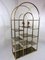 Large Hollywood Regency Style Brass and Smoked Glass Display Wall Unit, 1960s, Image 3