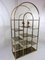 Large Hollywood Regency Style Brass and Smoked Glass Display Wall Unit, 1960s, Immagine 3