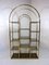 Large Hollywood Regency Style Brass and Smoked Glass Display Wall Unit, 1960s 1