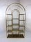 Large Hollywood Regency Style Brass and Smoked Glass Display Wall Unit, 1960s, Imagen 1