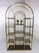 Large Hollywood Regency Style Brass and Smoked Glass Display Wall Unit, 1960s 2