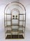 Large Hollywood Regency Style Brass and Smoked Glass Display Wall Unit, 1960s, Imagen 2