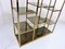 Large Hollywood Regency Style Brass and Smoked Glass Display Wall Unit, 1960s 6