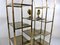 Large Hollywood Regency Style Brass and Smoked Glass Display Wall Unit, 1960s 10