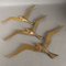 Vintage Brass Wall Decoration Swallows, 1950s 1