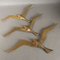 Vintage Brass Wall Decoration Swallows, 1950s, Image 1