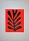 Leaf on Red Lithographie in Farben nach Henri Matisse, 1965 1